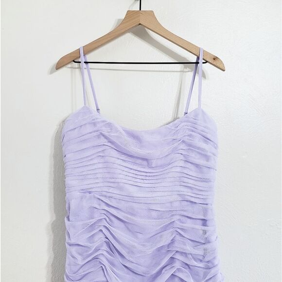 Anthropologie Hutch Runched Tulle Bow Mini Dress In Purple Size 12 NWT - Picture 6 of 11